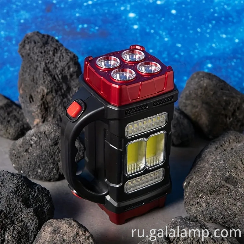 Портативный солнечный и USB -заряжаемый фонарик светодиодного фонаря